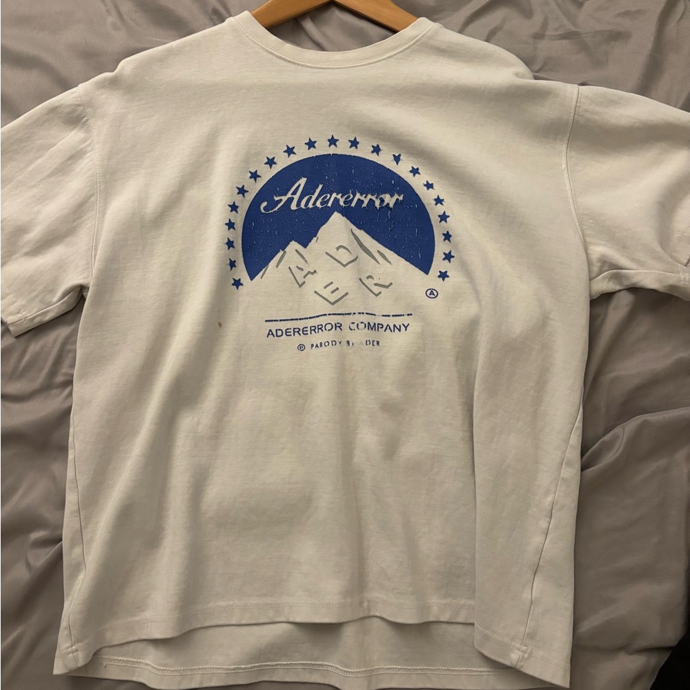 Adererror White and Blue Graphic Tee